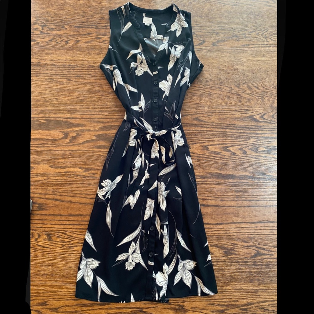 A New Day Floral Tank Dress with Belt.